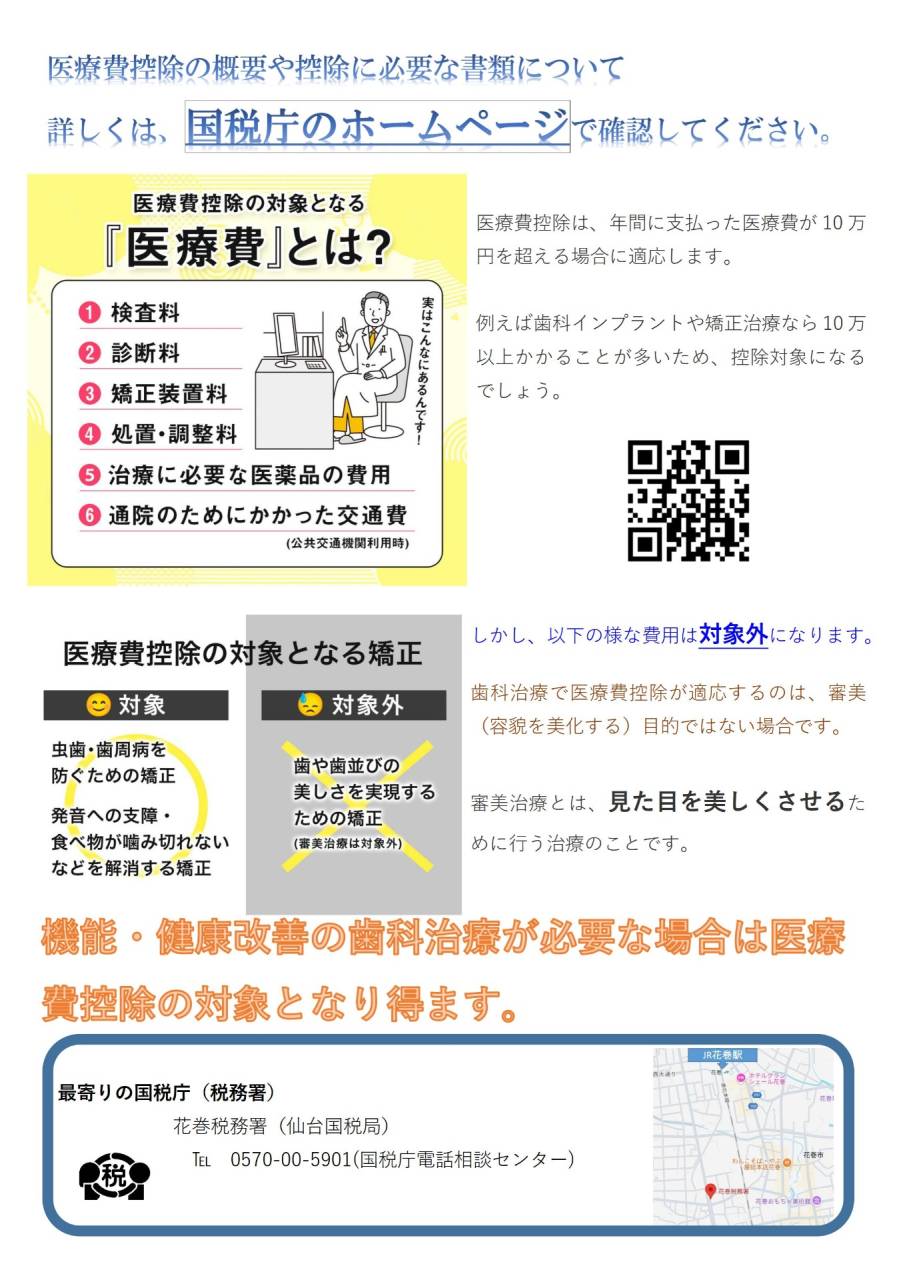 医療費控除に関する告知